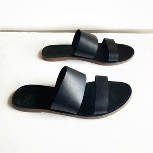 Women's Sz 7.5 Madewell Boardwalk Double-Strap Slide Sandal Black